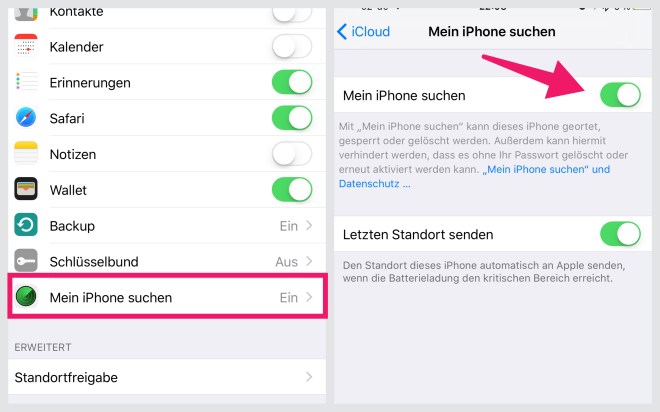 2016-06-23 mein-iphone-suchen einstellung v01